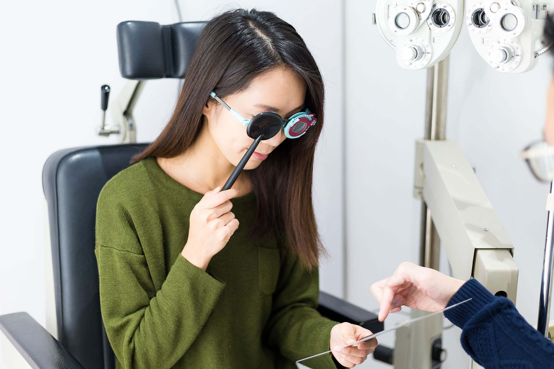 woman during vision therapy